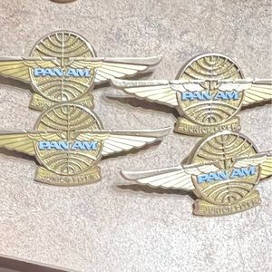 Vintage Pan Am Junior kids Flyer Collectible airline Pins 4 pieces in lot